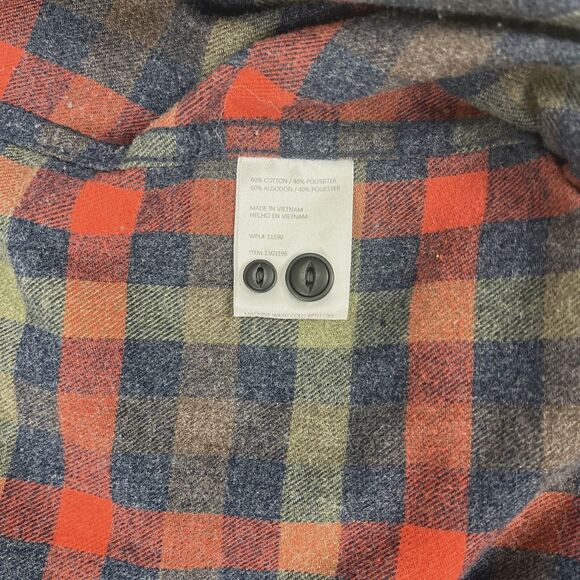 Plaid Button down Flannel Shirt Mens SZ XL muted Red Gray Med weight - Picture 14 of 14